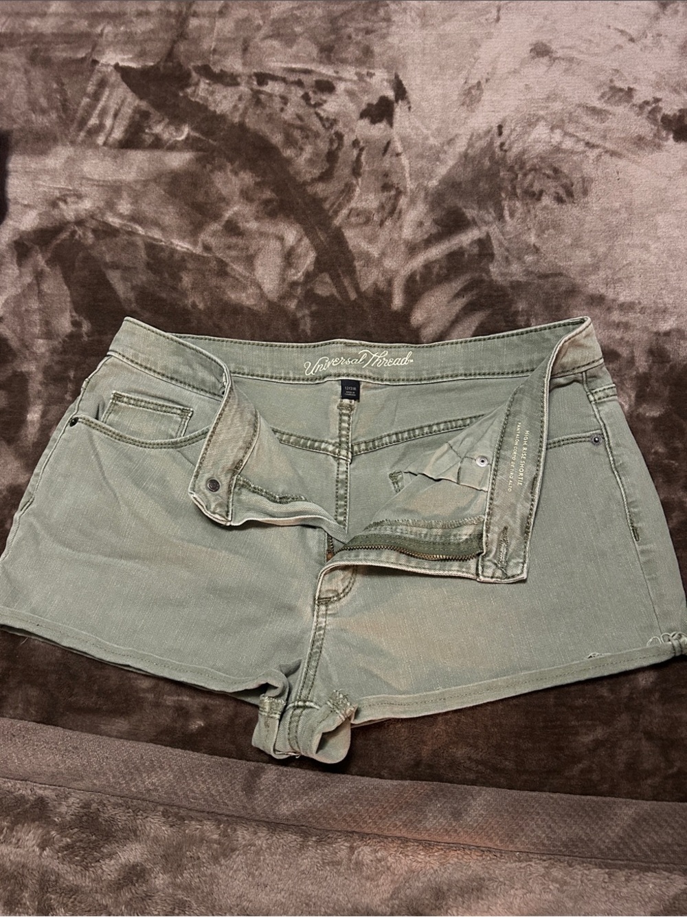 Universal Thread Olive Green Denim Cutoff Shorts